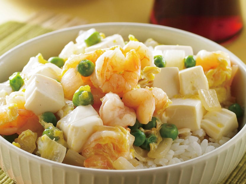 豆腐蝦仁丼
