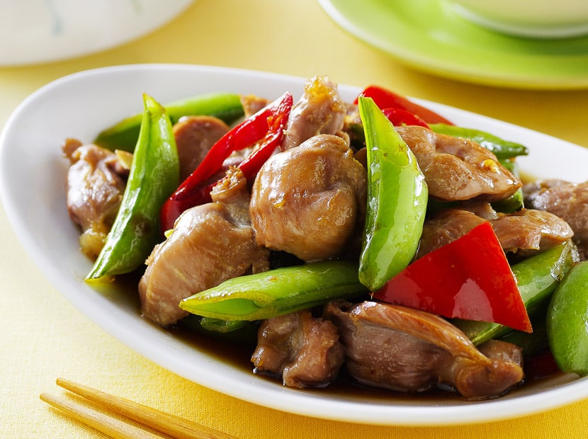 甜豆炒雞胗